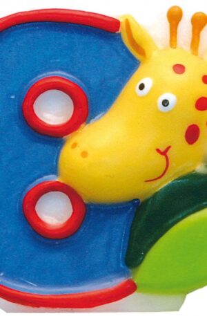 Szafari Giraffe tortagyertya, számgyertya 8-as