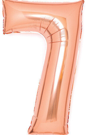 Színes Rose Gold 7-es szám fólia lufi 66 cm