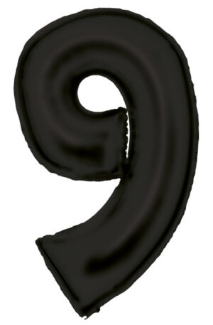 Lustre-Black-Fekete-9-es-szam-folia-lufi-86-cm