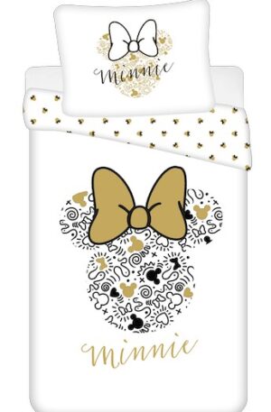 Disney Minnie Gold ágyneműhuzat 140×200cm, 70×90 cm