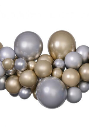 Színes Silver-Gold léggömb, lufi girland szett 65 db-os