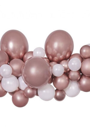 Színes Rose Gold léggömb, lufi girland szett 65 db-os