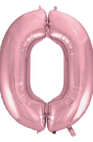 Rózsaszín Light Pink 0-ás szám fólia lufi 92 cm