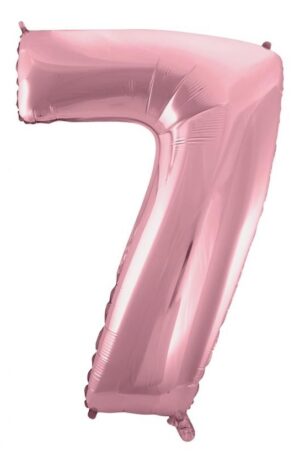 Rózsaszín Light Pink 7-es szám fólia lufi 92 cm