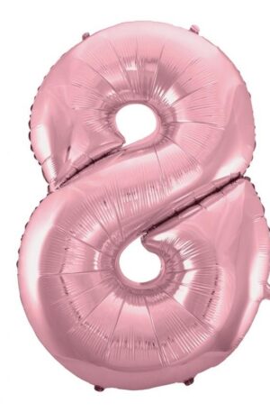 Rózsaszín Light Pink 8-as szám fólia lufi 92 cm