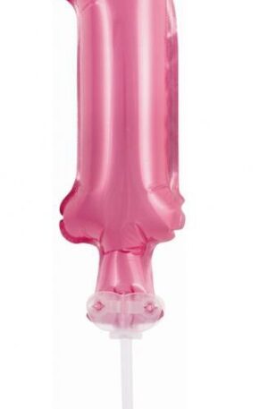 Rózsaszín 1-es Pink szám fólia lufi tortára 13 cm