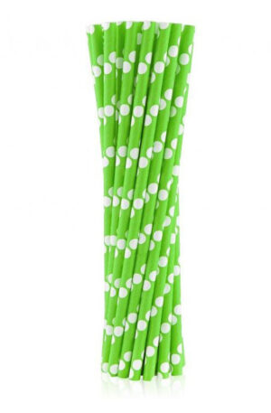 Zöld Green Polka Dots papír szívószál 24 db-os