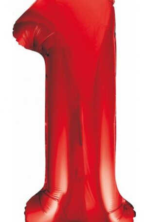 Piros 1-es Red szám fólia lufi 85 cm