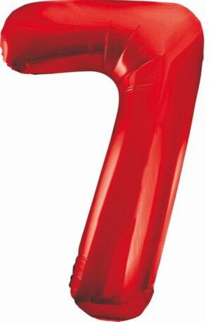 Piros 7-es Red szám fólia lufi 85 cm