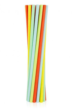 Színes Pastel papír szívószál 12 db-os