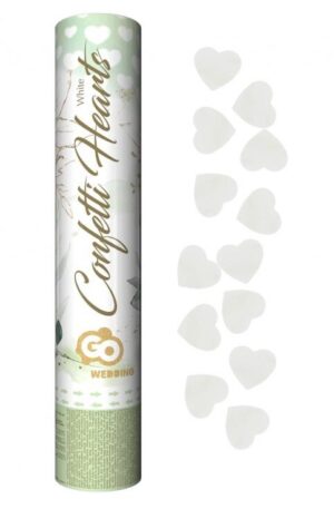 Szív White Hearts konfetti kilövő 30 cm