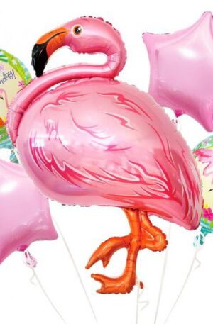 Flamingó Pink fólia lufi 5 db-os szett