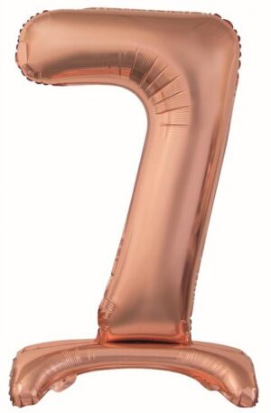 Rose Gold 7-es szám fólia lufi talppal 74 cm