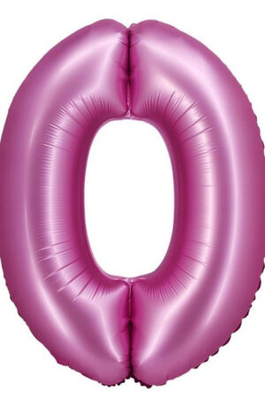 Rózsaszín Satin Pink 0-ás szám fólia lufi 76 cm