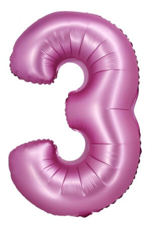 Rózsaszín Satin Pink 3-as szám fólia lufi 76 cm