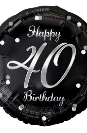 Happy Birthday 40 B&C Silver fólia lufi 36 cm