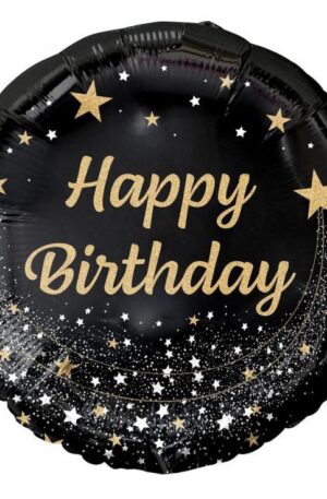 Happy Birthday Black fólia lufi 36 cm