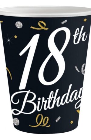 Happy Birthday 18 B&C papír pohár 6 db-os 200 ml