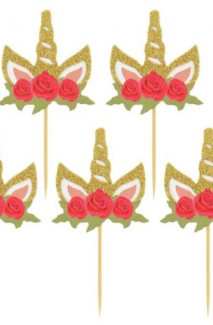 Unikornis Rose díszítő pálca 6 db-os