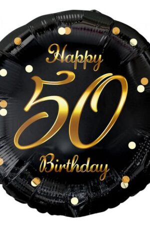 Happy Birthday 50 B&C Gold fólia lufi 36 cm