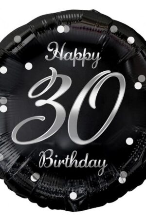 Happy Birthday 30 B&C Silver fólia lufi 36 cm
