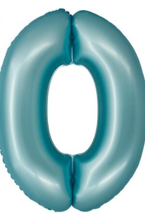 Kék 0-ás Light Blue Mat szám fólia lufi 76 cm