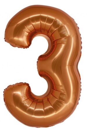 Réz 3-as Copper szám fólia lufi 76 cm