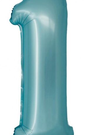 Kék 1-es Light Blue Mat szám fólia lufi 76 cm