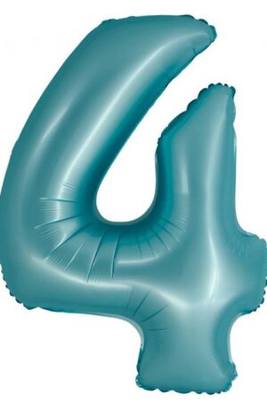 Kék 4-es Light Blue Mat szám fólia lufi 76 cm