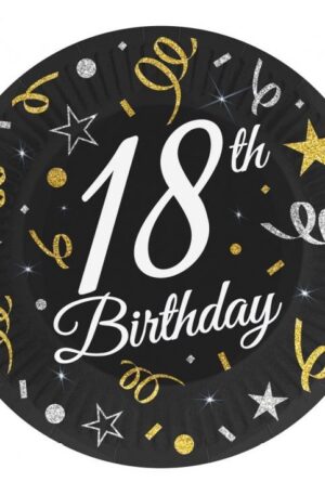 Happy Birthday 18 B&C papírtányér 6 db-os 18 cm