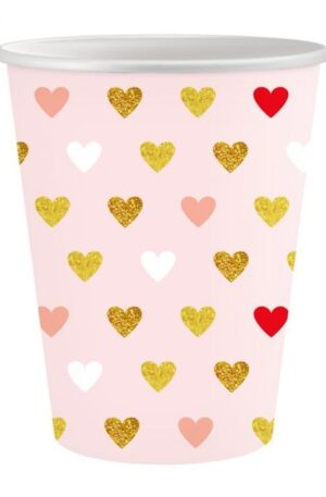 Szerelem XOXO Pink papír pohár 6 db-os 250 ml