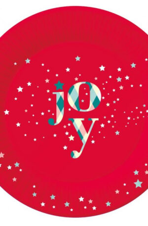 Karácsonyi Red Joy papírtányér 6 db-os 18 cm