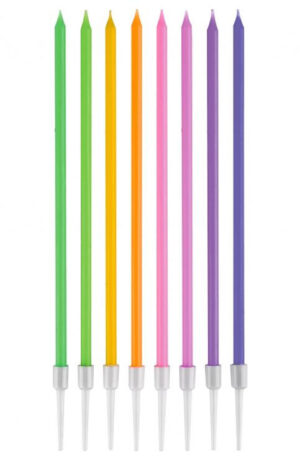 Színes Pastel Mix tortagyertya, gyertya szett 8 db-os