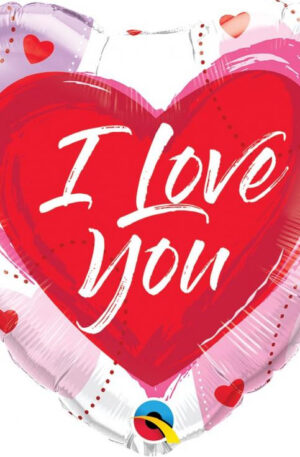 I Love You Cartoon fólia lufi 46 cm