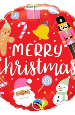 Merry Christmas Díszek, Karácsonyi fólia lufi 46 cm