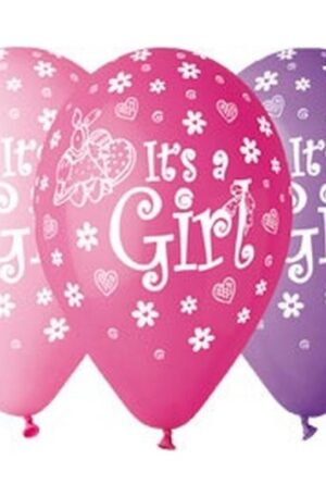 It's a Girl Pink léggömb, lufi 5 db-os 12 inch (30 cm)
