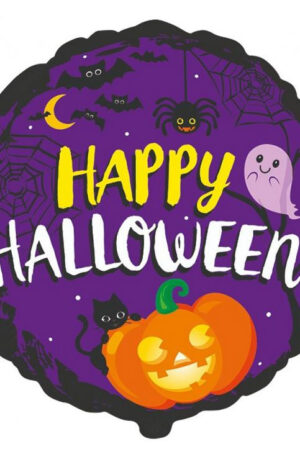 Happy Halloween Purple fólia lufi 48 cm