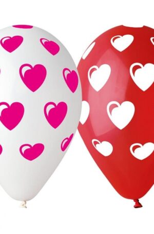 Szív Heart léggömb, lufi 5 db-os 12 inch (30 cm)