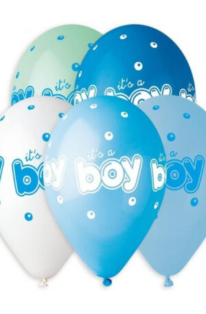 It's a Boy Blue léggömb, lufi 5 db-os 13 inch (33 cm)