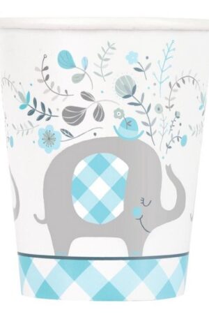 Kék Elefánt Floral papír pohár 8 db-os 266 ml