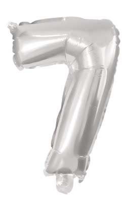 Óriás 7-es Silver szám fólia lufi 85 cm