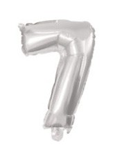 Ezüst Silver 7-es szám fólia lufi 10 cm