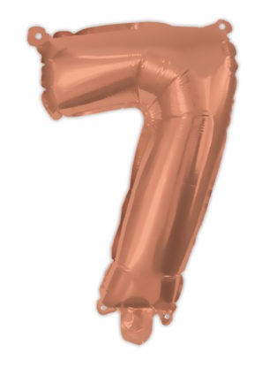 Színes Rose Gold 7-es szám fólia lufi 95 cm