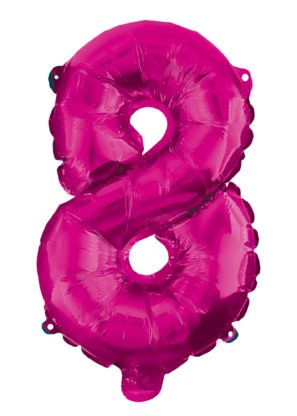 Rózsaszín Hot Pink 8-as szám fólia lufi 95 cm