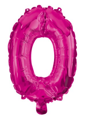 Rózsaszín Hot Pink 0-ás szám fólia lufi 95 cm
