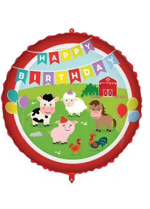 Happy Birthday Farm fólia lufi 46 cm