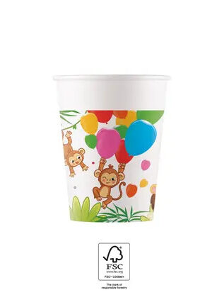 Dzsungel Balloons papír pohár 8 db-os 200 ml FSC