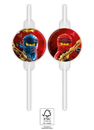 Lego Ninjago papír szívószál, 4 db-os szett FSC