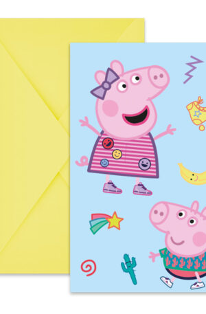 Peppa malac Messy Play party meghívó 6 db-os FSC