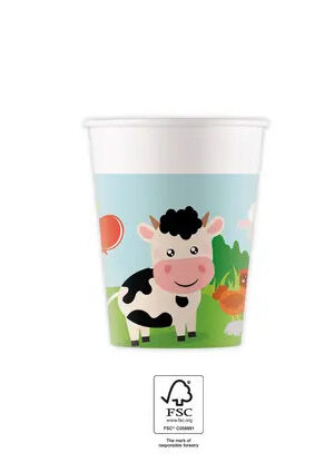 Farm Party papír pohár 8 db-os 200 ml FSC